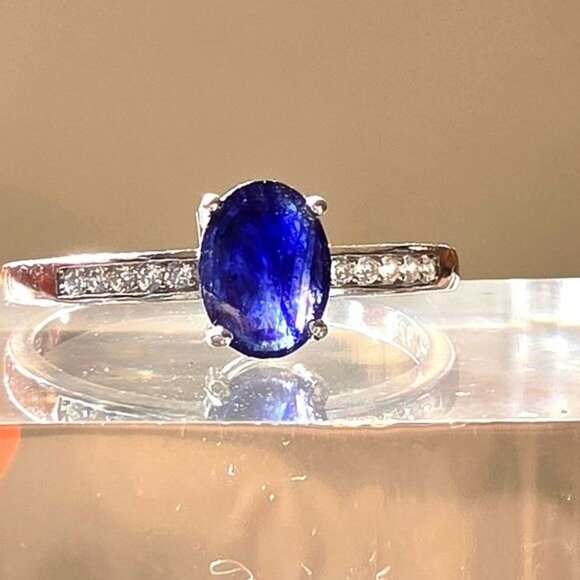 Natural Sapphire set "Teala" 925 Sterling Silver Earrings Pendant Ring 7… - Picture 2 of 7